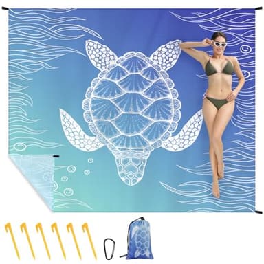 Ainiv Tapis de Plage 140 x 200 cm, Imperméable, Anti Sable, Couverture de Pique-Nique pour Plage, Camping, Randonnée, Pique-Nique