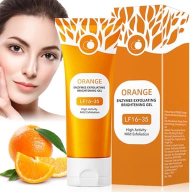 Orange Exfoliating Brightening Gel, Gel Exfoliant aux Enzymes D'Orange, Gommage Corps Exfoliant, Gels Peeling Exfoliants Éclaircissant Visage, Moisturizing Scrub, Hydratant Nettoyant en Profondeur
