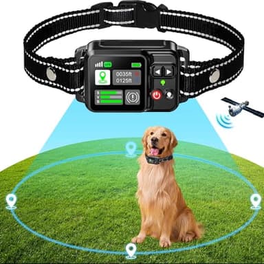 Système de clôture de chien sans fil GPS-Clôture de chien électrique avec technologie de satellite électrique GPS, gamme de système de clôture pour animaux de compagnie 30~2000m, 3 modes imperméable