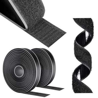AiQInu Scratch Autocollant Double Face, 5M x 16mm Bande Agrippantes AdhéSives, Bande Scratch AdhéSive Autocollant, Rubans AdhéSifs Pour MéNage Bricolage Et L'Artisanat