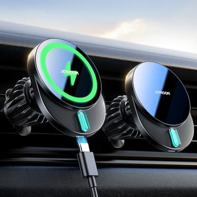 JOYROOM Support Telephone Voiture Induction 15W Charge Rapide, Chargeur Magsafe Voiture sans Fil Grille d'Aération, Chargeur Induction Voiture Magnetique pour iPhone 17/16/15/14/13/12 Air Pro Max