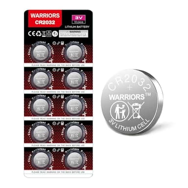 Warriors 10X Pile CR2032 3V Lithium Pile Bouton Longue Durée pour Montres Télécommandes Clés Calculatrices Sécurité Enfant