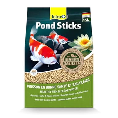 Tetra Pond Sticks – Alimentation Quotidienne idéale pour tous les Poissons de Bassin – Enrichi en Oligo-éléments, Vitamines essentiels, Caroténoïdes – Ne pollue pas l’eau - 15 L