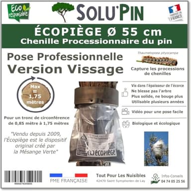 ø 55 cm Collier ÉCOPIÈGE® - Version Vissage Solupin - Piège pour Chenilles Processionnaires du Pin