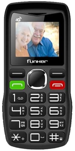Funker C140 Classic 4G - Téléphone Mobile pour Personnes âgées avec Bouton SOS - Grandes Touches et Volume élevé - USB-C - Batterie 1000mAh - Grand écran de 1,8 Pouces - Facile à Utiliser