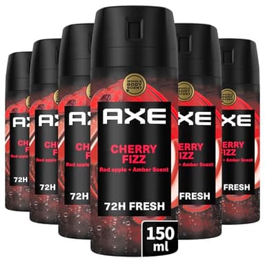 AXE - Déodorant Homme Spray - Cherry Fizz - Collection Prestige - Spray Anti-transpirant - Fraîcheur 72h non stop - Parfum frais de pomme, eucalyptus, ambre et cerise - lot 6x150ml