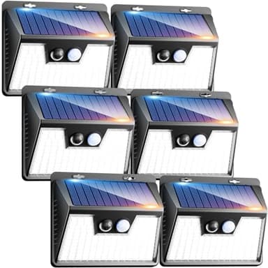 kolpop Lampe Solaire Extérieur, [Lot de 6] Lumière Solaire Exterieur, IP65 étanche 3 Modes éclairage extérieur solaire, Lampe solaire avec détecteur de mouvement pour jardin carport terrasse
