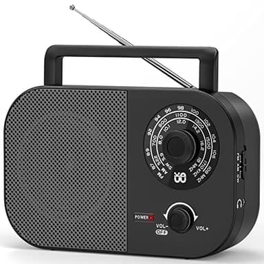Radio Portable AM,FM,SW,FM Poste Radio Portable,Alimentée Secteur et la Batterie pour Une Réception,Haut-Parleur Intégré et Prise Casque Une Utilisation à la Maison/Extérieur/Camping/Urgence（Noir）