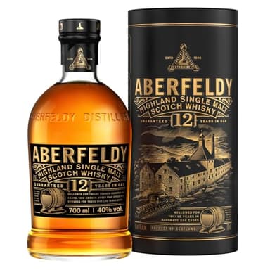 Aberfeldy 12 Year Old Single Malt Scotch Whisky, 40 % vol., 70 cl / 700 ml, Whisky premium vieilli dans quatre types de fûts