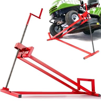 Arebos Lève-Tondeuse Tracteur-Tondeuse Dispositif de Levage Cric | 450 kg | Angle d'inclinaison à Environ 45° | Rouge | Stable et Solide
