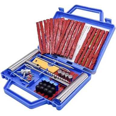 Kit de réparation de pneus de voiture TONZACK, kits de réparation de pneus (58pcs) Kit de réparation de pneu plat, pneu plat Meche pour voitures, motos, camions, SUV, VTT, tracteurs, camping-cars