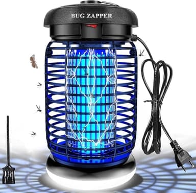 WUEAOA Lampe Anti Moustique Exterieur avec LED Lampe,Lampe Anti Mouche 4200V+15W UV Lampe,Tue Mouche Electrique,Appareil Anti Moustique,Capture Efficace des Moustiques,Mouches,Papillon de Nuit