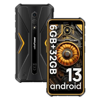Ulefone Armor X12 Telephone Portable Incassable Android 13, 6Go Arm+32Go ROM/SD-256Go, Téléphone Étanche 5.45" HD+, 13MP+8MP Caméra, Smartphone Antichoc 4860mAh, 4G Dual SIM/NFC/GPS/OTG Orange