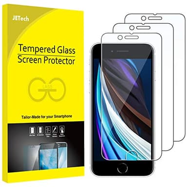 JETech Film de Protection d'Écran pour iPhone SE 3/2 (modèle 2022/2020) 4,7" en Verre Trempé, Lot de 3