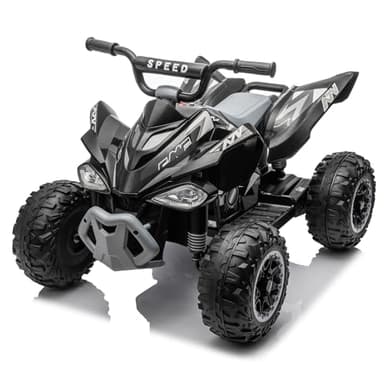 LALAHO Quad Electrique Enfants 12V,Voiture Électrique Enfants avec LED Et Musique,ATV pour Enfant de 3 à 8 Ans (Noir)