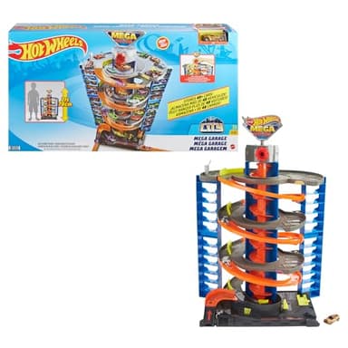 Hot Wheels City Méga Garage avec Ascenseur pour Ranger Plus de 40 véhicules, à connecter avec Circuit et Pistes, Voiture Incluse, Jouet pour Enfant, GTT95