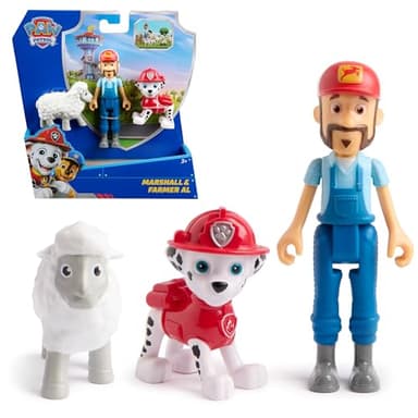 Paw Patrol Marshall & Farmer Al Lot de Figurines avec Figurine de Mouton, Jouets pour Enfants pour garçons et Filles à partir de 3 Ans