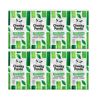 The Cheeky Panda Mouchoirs Paquet | 8 Paquets de 10 Mouchoirs en Bambou 3 Plis
