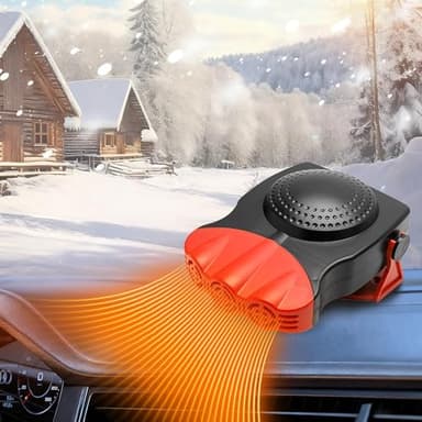 JMGRTYT Chauffage Voiture 12V 150W, Chauffage Voiture Allume Cigare, Chauffage soufflant 2 en 1 pour Voiture, Anti-buée pour Pare-Brise dégivreur, pour Tableau De Voitures, Les Jeeps