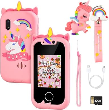 htbakoi Telephone Enfant Téléphone Portable Ans Téléphones Fixes et Portables pour Enfants 2 3 6 8 10 11 Ans Smartphone Portable Enfant 2 3 4 5 6 7 8 9 10 11 12 Ans Kids Phone Jouet Set Smartphone
