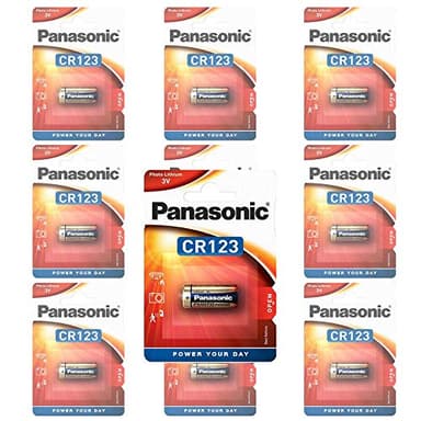 Panasonic CR123A Lot de 10 Piles au Lithium 1450 mAh