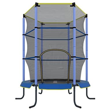 Ultrasport Trampoline d'intérieur pour enfant Jumper 140 cm, trampoline jeu et fitness pour les enfants à partir de 3 ans Sécurisé par un filet des bords rembourrés pour être utilisé en chambre (Bleu)