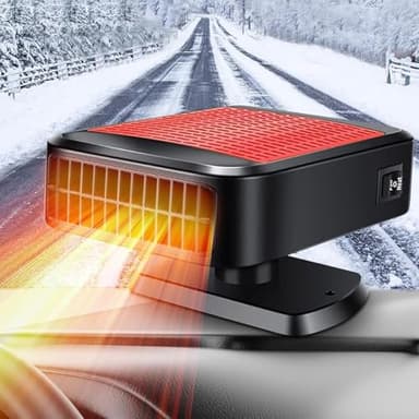 KQLHLHDYZ 200W 12V Chauffage de Voiture, Chauffage de Voiture Portable, Dégivreur Auto 2 en 1 Chauffage et Refroidissement Rapide, Dégivreur de Pare-Brise pour Automobile avec Prise Allume-Cigare et