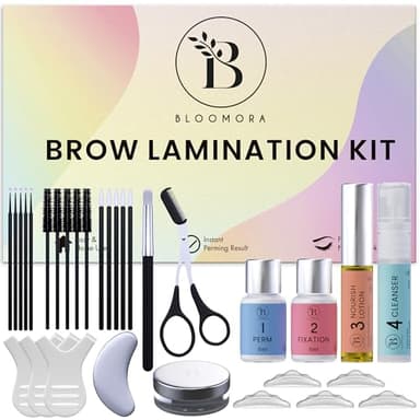 Brow Lift Kit Sourcil, Brow Lamination Kit Durée de 6-8 semaines, 15 Applications, DIY Sourcils, avec Instructions, Sûr et Efficace - BK1