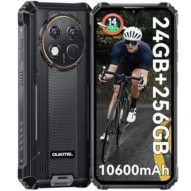 OUKITEL G1 Android 14 Téléphone Portable Incassable - 24Go+256Go(1 to) Smartphone Batterie 10600mAh Écran 6.52" HD+ IPS 48MP Double Caméra Téléphone Etanche Antichoc Dual SIM/NFC/OTG/Empreinte/Face ID