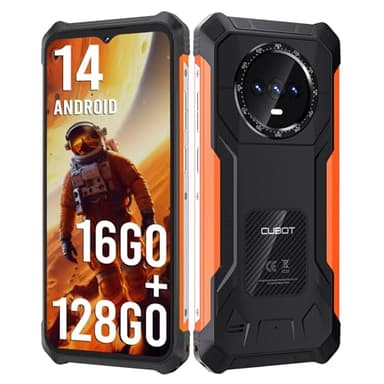 CUBOT Kingkong ES Téléphone incassable Android 14, 16Go+128Go/1 to Telephone Portable Incassable, Écran 6,56''HD+ 90Hz, Caméra 48 MP+16 MP, 5100mAh Smartphone incassable, Dual SIM 4G, Face ID, GPS