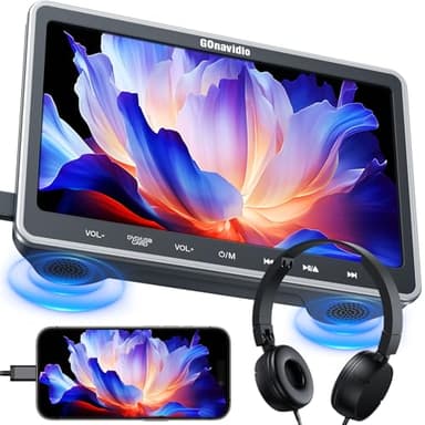 GOnavidio 10,1 écran Voiture Enfant appuie tête, Lecteur DVD Voiture avec 1080P HDMI in, Lecteur DVD Portable Voiture Compatible USB/TF, Slot in Design pour Enfant,Non Batterie