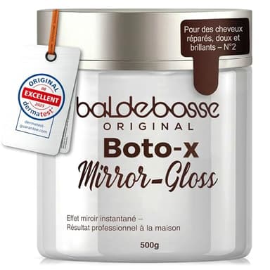 Masque Cheveux –Mirror Gloss Boto-x Capillaire Professionnel, Soin Réparateur Intense pour Cheveux Secs et Abîmés –Lissage Brillance Miroir –Testé et Approuvé en Laboratoire –Soin Profond