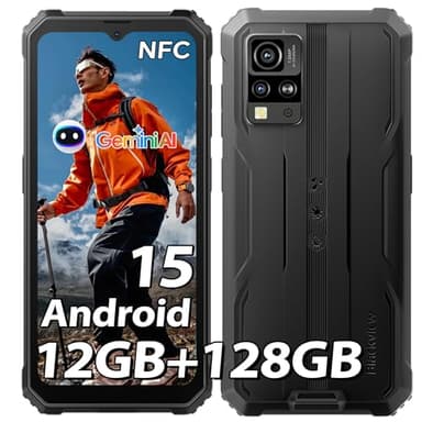 Blackview BV4800 Pro Téléphone Incassable 2025,Téléphone Portable Incassable 12Go+128Go /2To TF, 285g&13.5mm, 6.56" HD+, 16MP, NFC/Fingerprint/Face ID/OTG/4G Dual SIM Smartphone 2 Ans Garantie-Noir