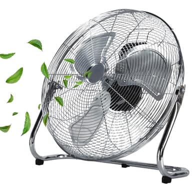 Echos Ventilateur de sol, diamètre 46 cm, débit d'air 102 m³/min, 1250 tr/min, 3 vitesses, ventilateur puissant, refroidisseur d'air, refroidisseur d'air, refroidisseur d'ambiance, ventilateur
