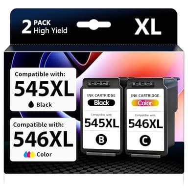 SANCTink 545 546 XL Cartouches d'encre (1 Couleur + 1 Noir) Remplacement pour Cartouche Canon 545-546 PG-545XL CL-546XL pour Canon TS3350 MG2550 TS3150 MG2555S TS3450 MX495 TS3355 TR4550 MG2950