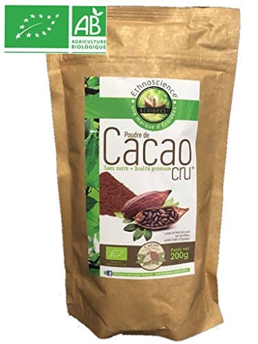 Poudre de cacao cru bio sans sucre qualité prémium 200g