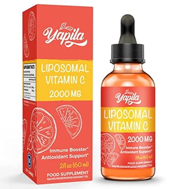 Vitamine C Liposomale 2000 mg Liquide Supplément, Absorption Maximale, Vitamin C Végétalienne Hautement Efficace, Acide Ascorbique, Non-GMO, Sans Gluten, Sans Soja