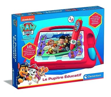 Clementoni | Pupitre Éducatif Interactif Pat’Patrouille pour Enfants 4–6 Ans | 18 Activités sur Fiches + Stylo Électronique Sonore et Lumineux | Apprentissage Couleurs, Formes, Logique | Idée Cadeau