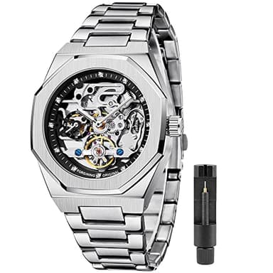Tiong Montre mécanique Automatique pour Hommes de la Meilleure Marque, Aiguilles Lumineuses en Saphir pour Hommes