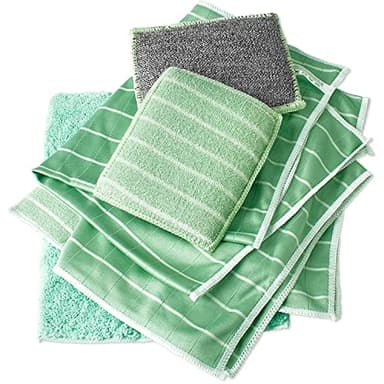 Awinker Lot de 6 Chiffon Bambou Microfibre pour Vitres Miroirs Carreaux Carrosserie Ménage Salle de Bain