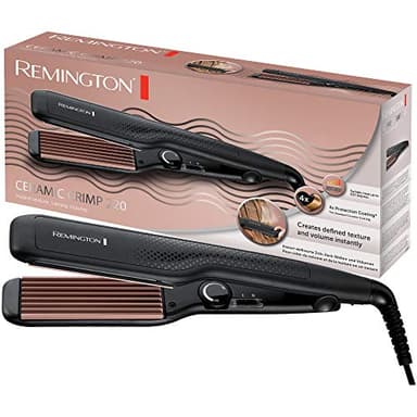 Remington Fer à gaufrer cheveux [Ondulations zigzag & volume] Ceramic Crimp (Plaques larges Céramique Tourmaline Antistatique, Cheveux fins & épais, Température régable 150-220°C) Boucleur S3580