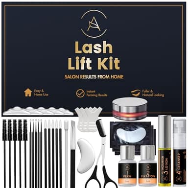 Kit Rehaussement de cils, Rehaussement Cils Durée de 6-8 semaines, 15 Applications, Kit Lash Lift avec Instructions, pour débutant/professionnel, Sûr et Efficace - ALK1