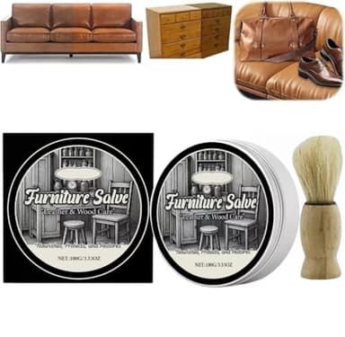 Baume D'antan Pour Le Cuir,Baume D'antan,Crème D'entretien Du Cuir,Pâte D'entretien Du Cuir,Kit Reparation Cuir Avec Brosse,Réparer Les Rayures Sur Les Sièges De Voiture,Les Canapés,Les Vestes (1PC)