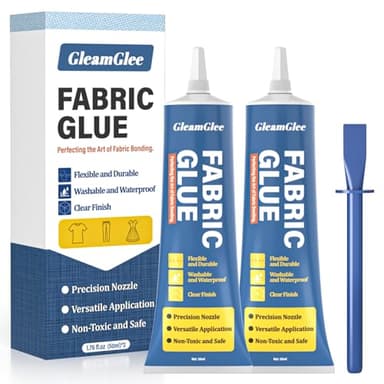 Colle pour Tissu 100 ml, Colle Spéciale Textile Extra Forte et Permanente pour Réparations de Vêtements, Cuir, Loisirs Créatifs, Tapisserie, Feutre et Badges – Transparente – Lot de 2