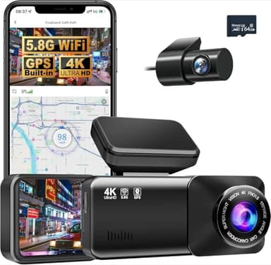 Osmo Pro 4K Front/Rear Dash Cam - WiFi 5.8GHz, GPS, 170° - Parking - 64GB Card Included