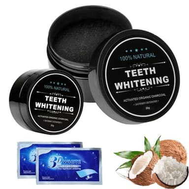 2 Pièces Blanchiment Dentaire Blanchiment Dentaire Professionnel Blanchisseur De Dents Blanchiment Des Dents Au Charbon Actif Poudre De Blanchiment Des Dents 2 Paquets De Dentifrice Gratuits