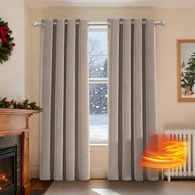 Ystyle Rideau Velours Thermiques 2 Pièce, Rideau Occultant 100%, 140×160 Rideau Thermique Isolant Anti Froid Et Chaleurs, Rideau Phonique Anti Bruit, Rideaux Moderne Chambre Salon, Chameau