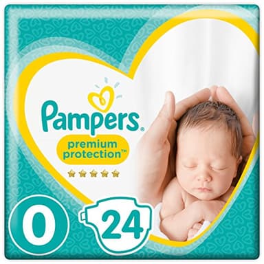 Pampers Premium Protection Baby Lot de 24 couches, taille 0 micro, 1,5 à 2,5 kg