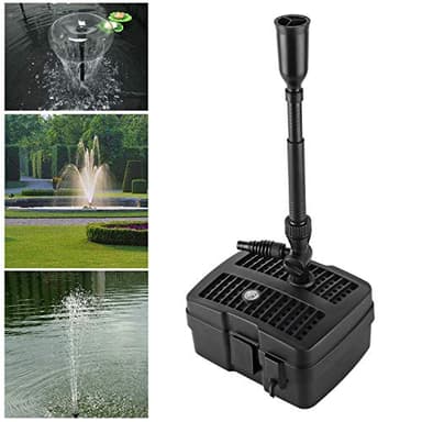 Forever Speed Pompe de bassin 4 en 1 avec filtre, filtre UV 5 W, 1000 l/h, avec câble d'alimentation de 10 m pour fontaine et jardin