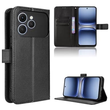 Elubugod Compatible avec Tecno Spark 40 4G Housse Etui,Étui en Cuir PU Compatible avec Tecno Spark 40 4G téléphone Portable Coque Black